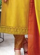 Wedding Wear Yellow And Rust Color Salwar Kameez
